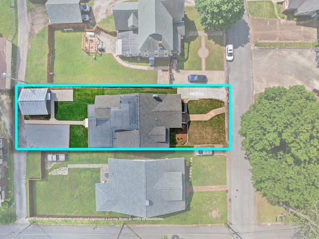  - birds eye view of property with a residential view