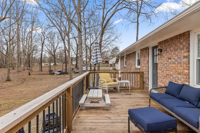 deck with an outdoor living space