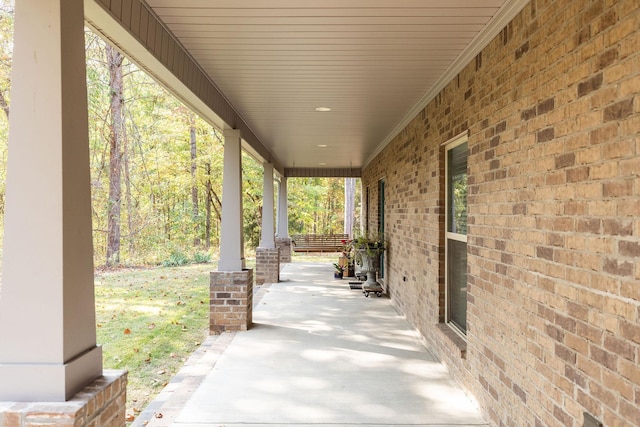 view of patio featuring covered porch