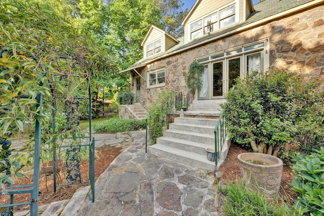 entrance to property with french doors