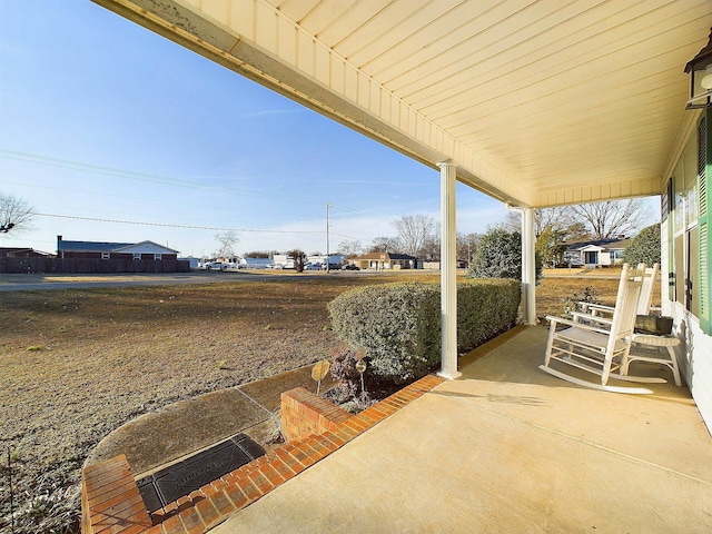 view of patio with a porch