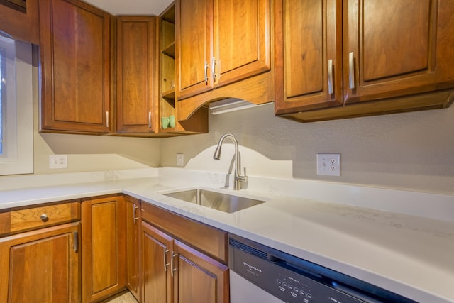 kitchen with sink and stainless steel dishwasher