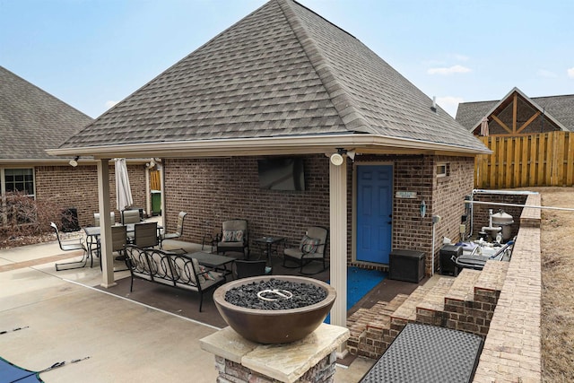 view of patio with fence