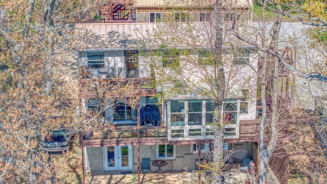 back of house with french doors