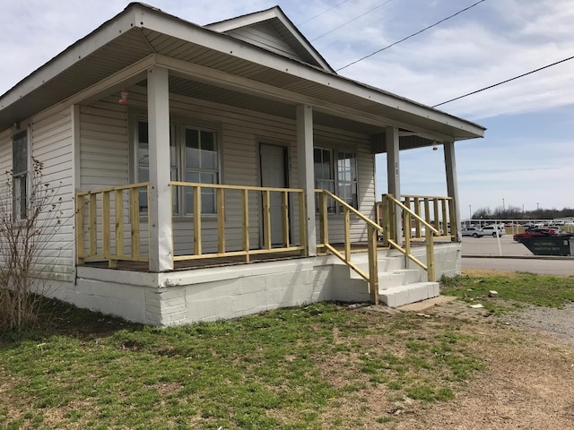 exterior space with covered porch