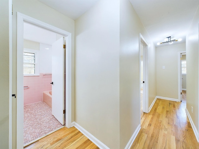 hallway featuring light hardwood / wood-style floors