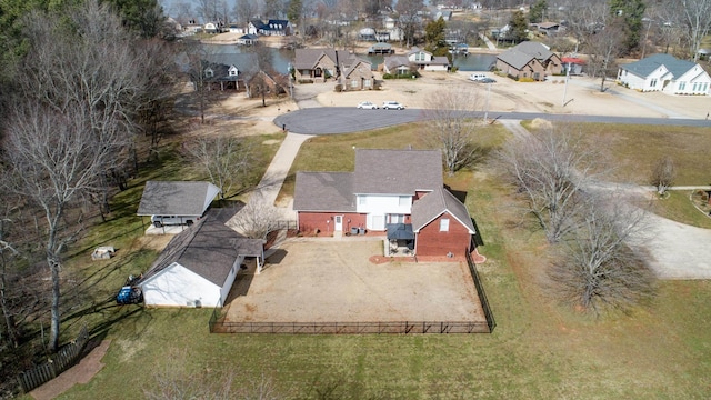 aerial view featuring a residential view