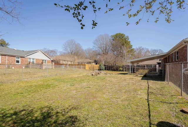 view of yard featuring fence