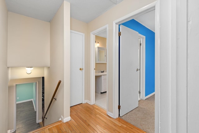 hall featuring light hardwood / wood-style flooring