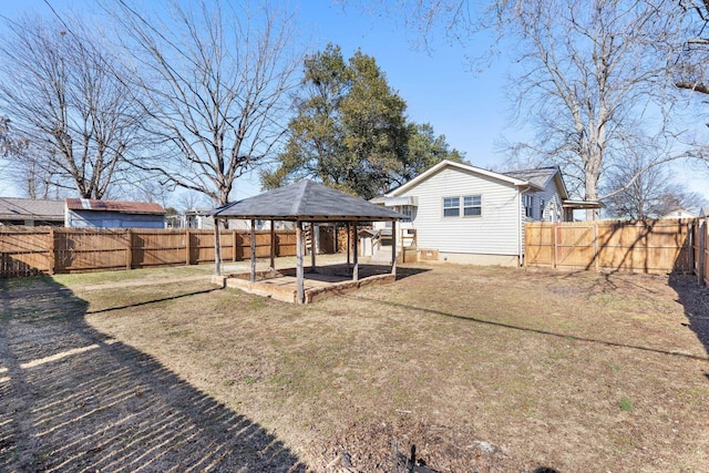 view of yard with a gazebo