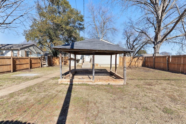 view of yard with a gazebo