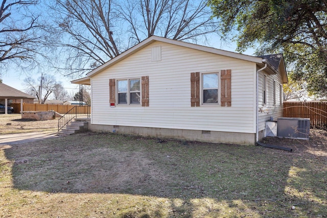 view of home's exterior featuring a lawn