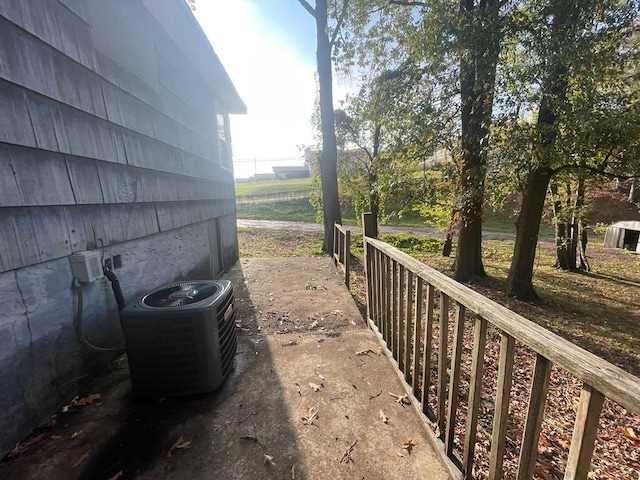 exterior space featuring central air condition unit