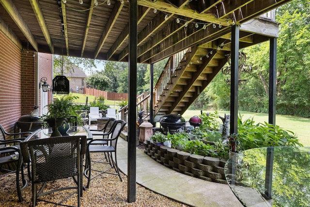 view of patio featuring grilling area