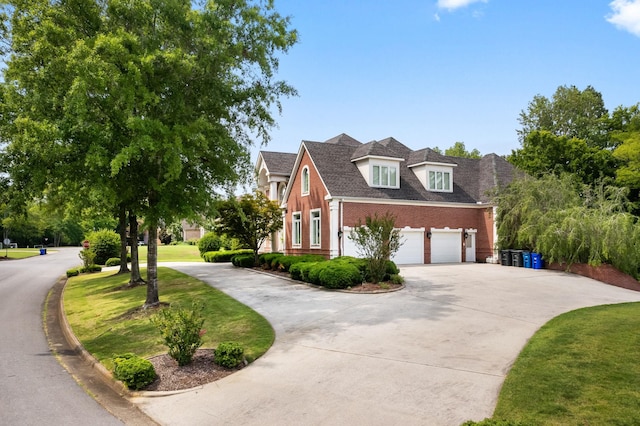 view of side of property featuring a garage