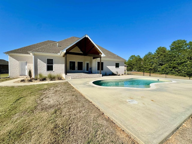 view of pool featuring a patio