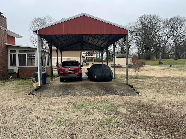 view of car parking featuring a carport