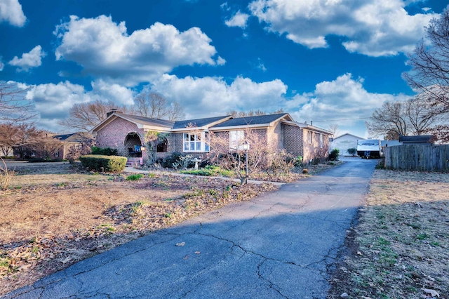 view of single story home