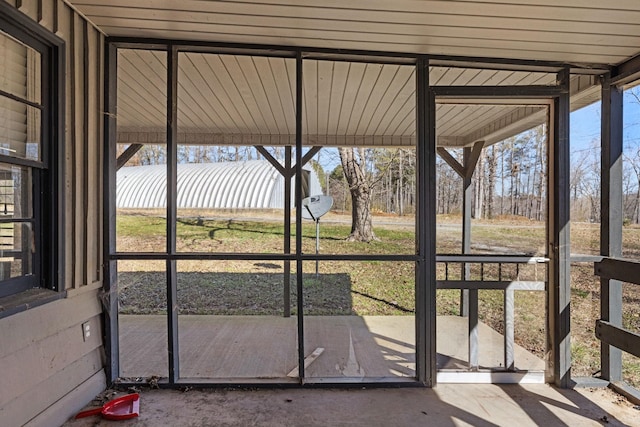 view of unfurnished sunroom