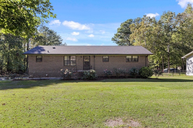 view of front of house with a front lawn