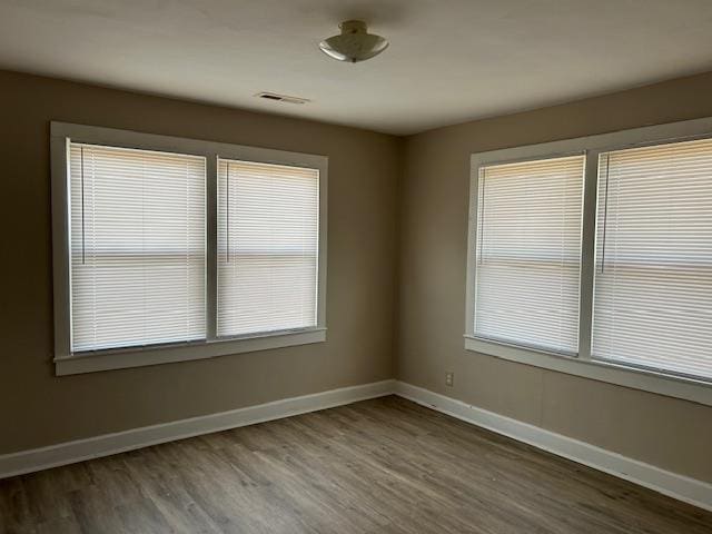 empty room featuring wood-type flooring