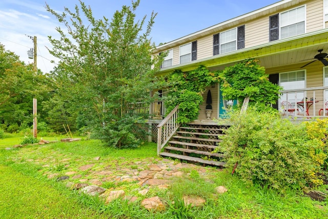  - view of front of house featuring a porch and a ceiling fan