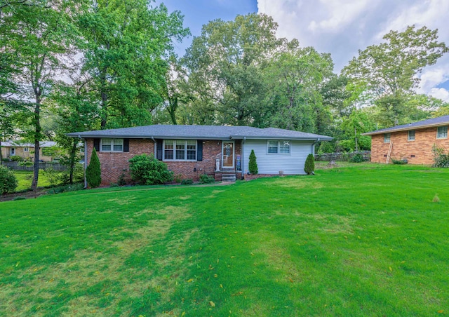  - single story home featuring brick siding and entry steps