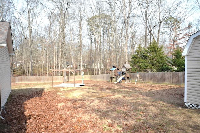 view of yard featuring a playground