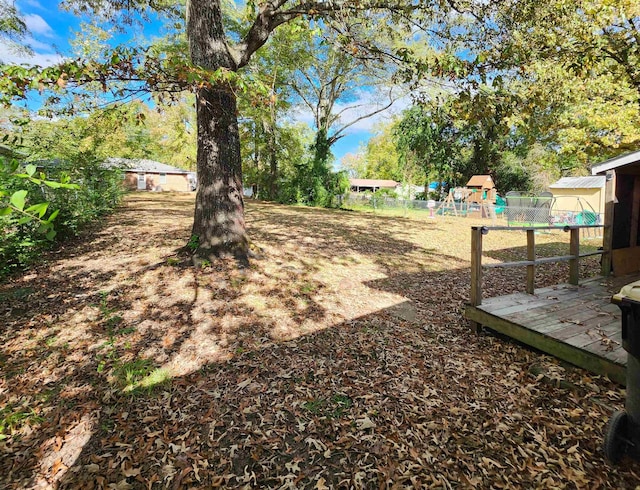 view of yard with a playground