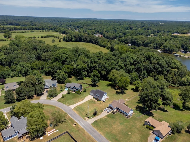 aerial view featuring a forest view