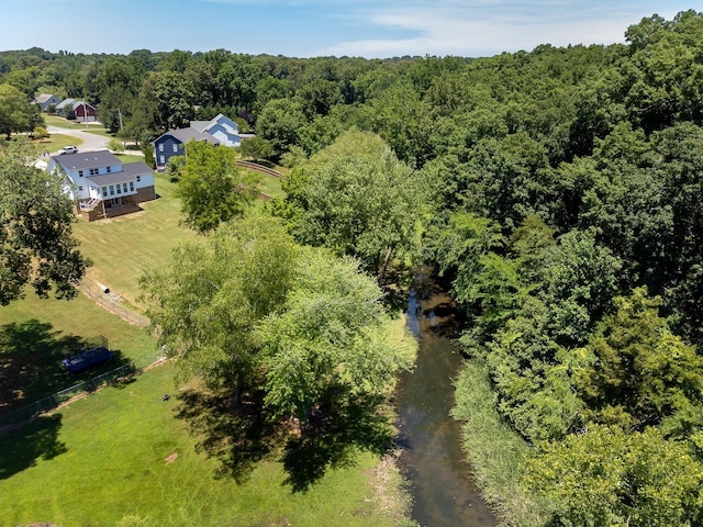 bird's eye view with a view of trees