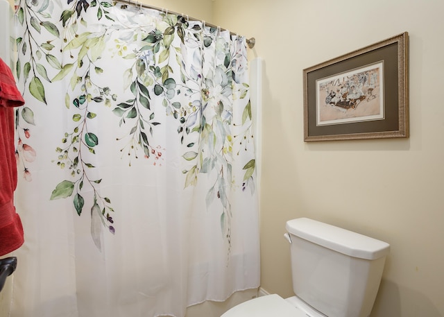  - full bath with toilet and curtained shower