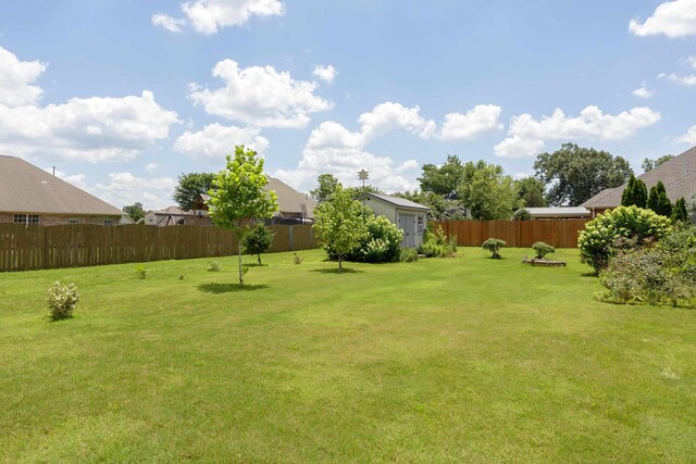  - fenced backyard with a residential view