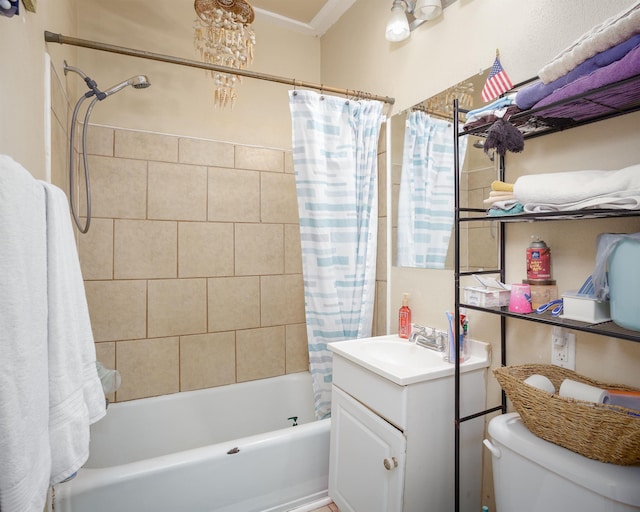  - bathroom with vanity and shower / tub combo