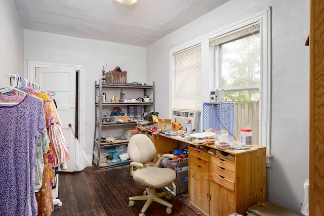  - office space with wood finished floors