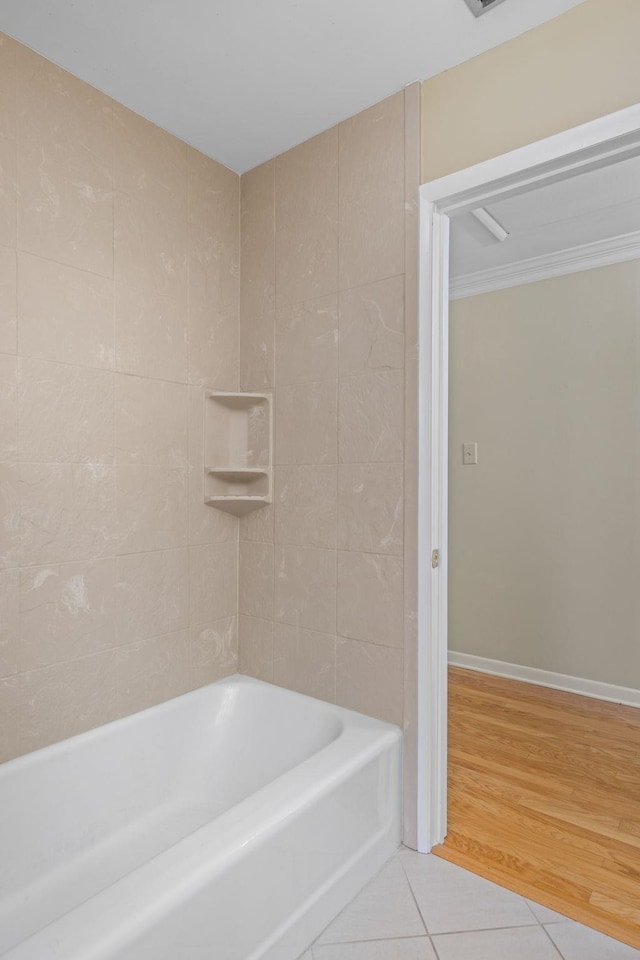 bathroom with tile patterned floors