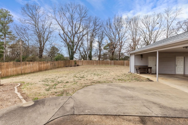 view of yard with a patio