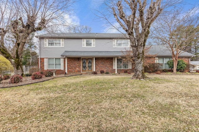 front facade with a front lawn