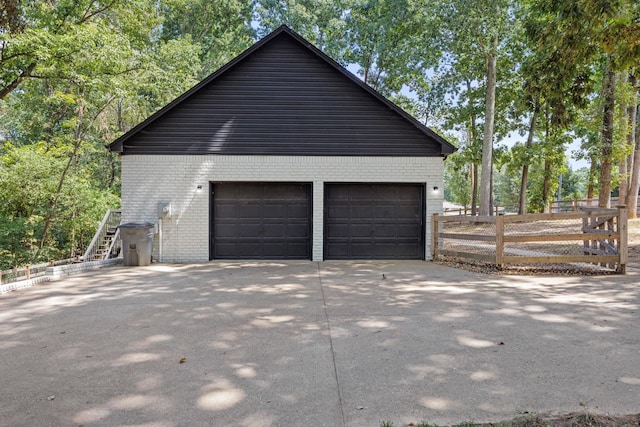 view of garage