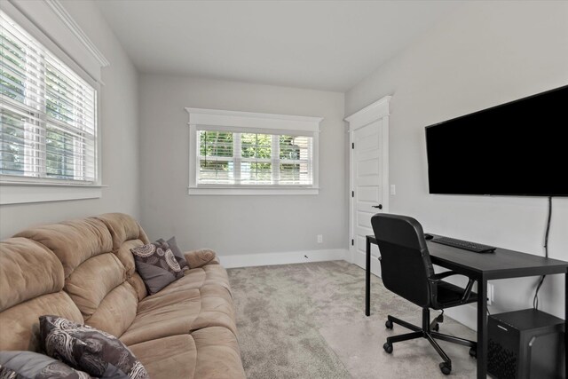  - carpeted home office with baseboards