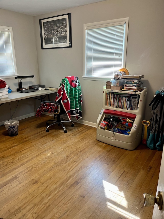 office featuring light hardwood / wood-style flooring