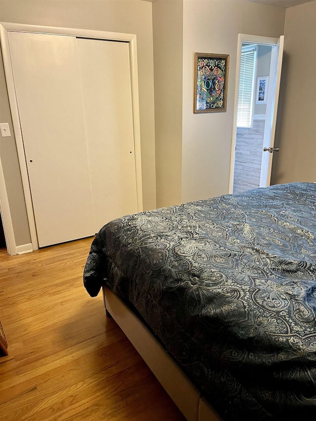 bedroom featuring light wood-type flooring