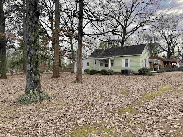 view of front of property with cooling unit