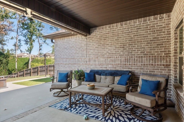 view of patio / terrace featuring an outdoor hangout area