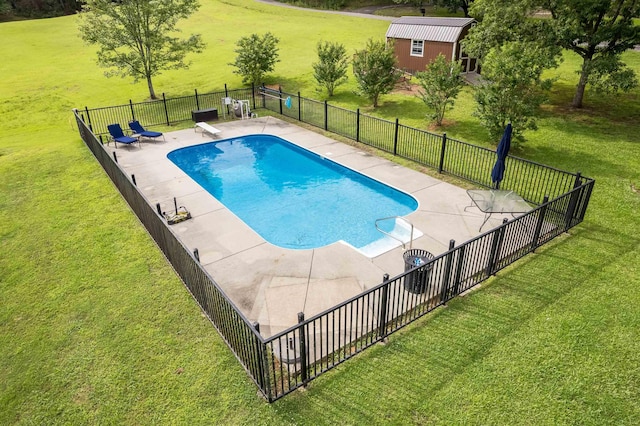  - view of pool with a patio area