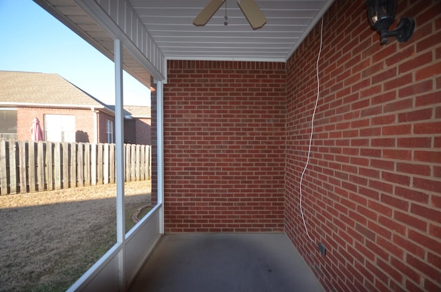 view of patio with ceiling fan