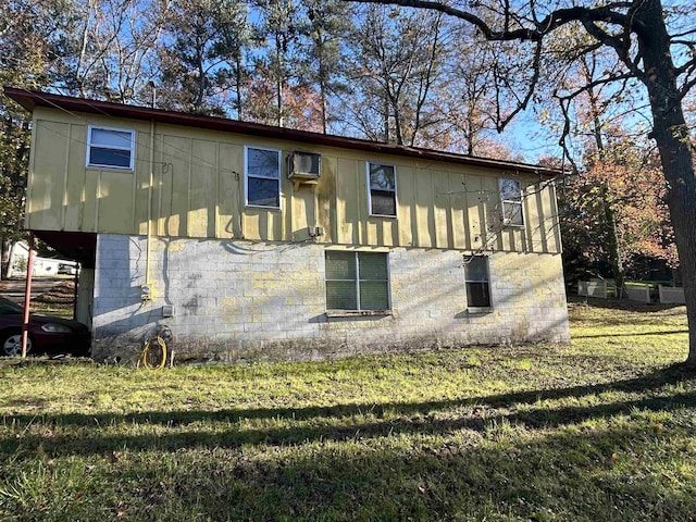 view of home's exterior featuring a lawn