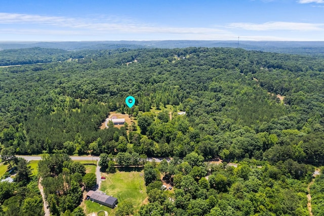 aerial view with a wooded view