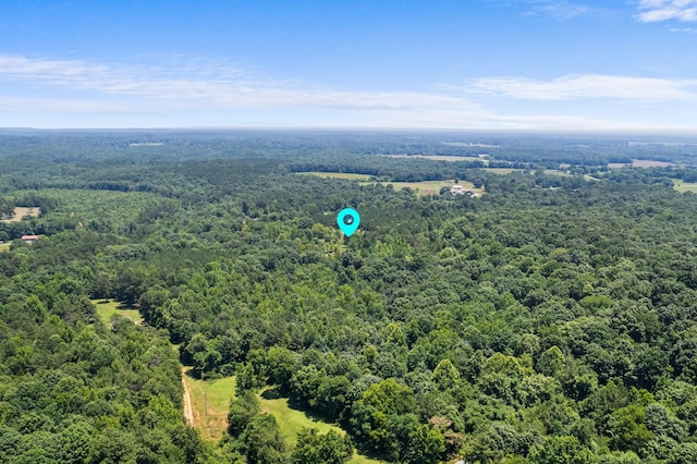 birds eye view of property with a forest view