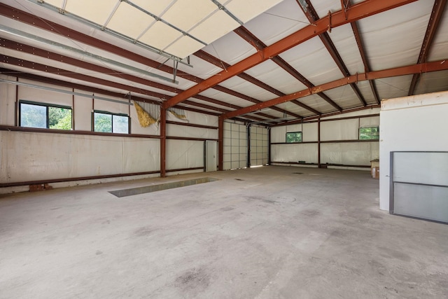 garage featuring metal wall